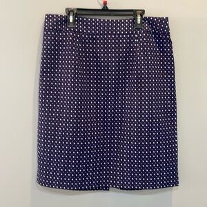 Banana Republic Navy Polka Dot Pencil Skirt - Size 10 - Chic & Professional